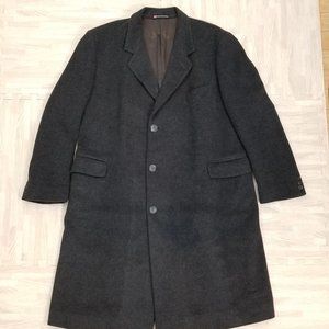 Woodward Gray Wool Cashmere Top Coat Overcoat 46R
